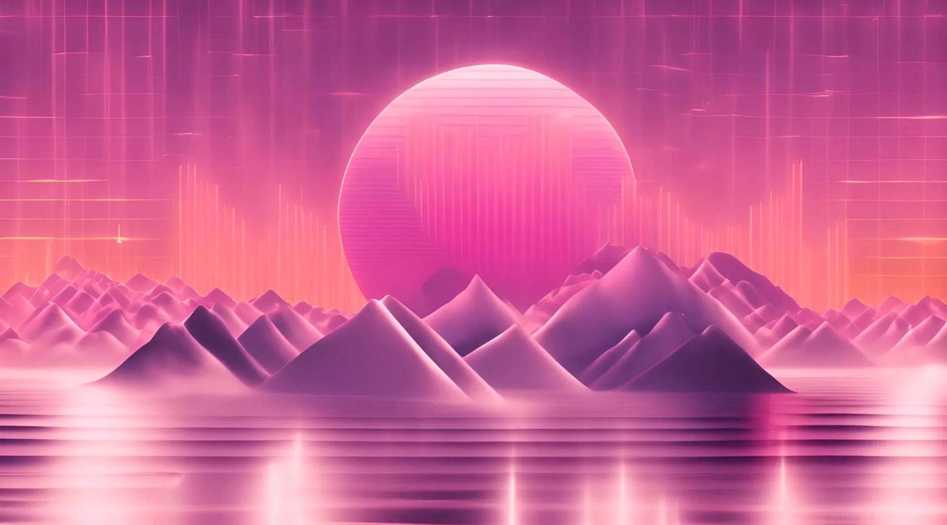 Neon Pink Sci-Fi Mountainscape Cinematic Backdrop
